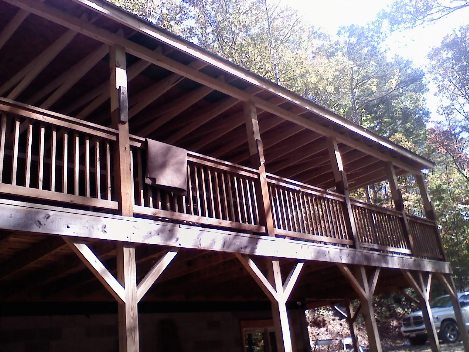 Timber framing under a new elevated porch and deck — Roof Leak Repair in Maynardville by Roofing Brothers